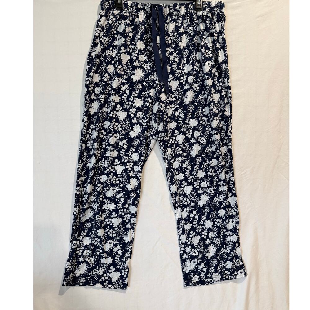Women' Lands End knit pajama pants floral print large soft loungewear